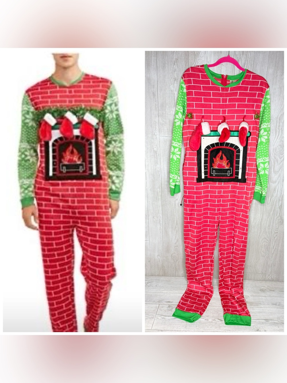 December 25th meduim long one piece jumper ugly sweater fireplace costume romper